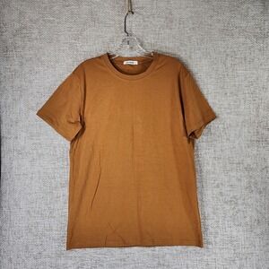 Veiisar Premium Fitted T-Shirt Mens Small Caramel Brown Stretch Cotton Blend